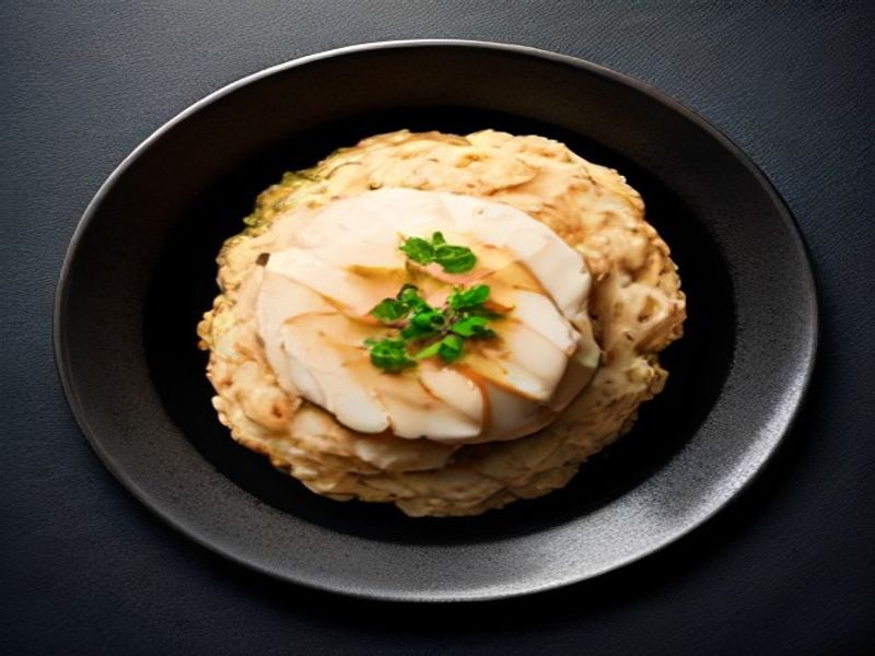 Salt-Baked Celeriac Steak with Truffle-Koji Glaze and Smoked Hazelnut Emulsion